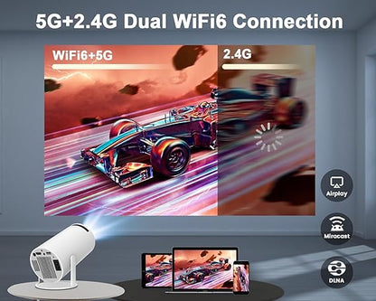 Vidéoprojecteur intelligent 4K compact avec Wi-Fi 6 et Bluetooth 5.0