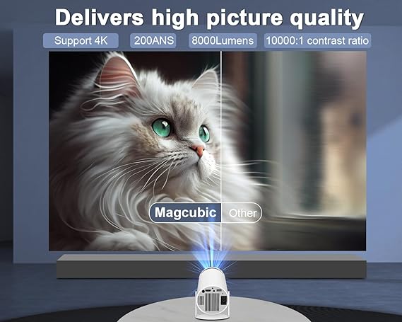 Vidéoprojecteur intelligent 4K compact avec Wi-Fi 6 et Bluetooth 5.0